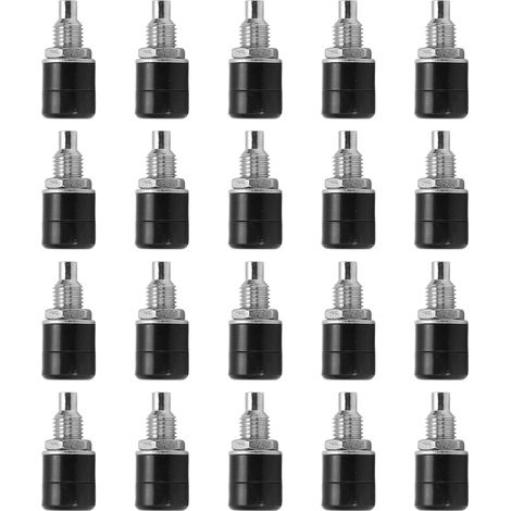 20 Connecteurs Banane Femelle 24.070 4mm Douille de Panneau Cuivre Nickelé Jack Banane Noir pour Équipement Électronique (1/5)
