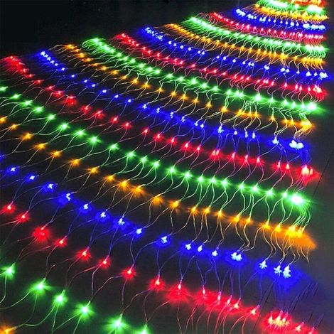 Bardusch-Filet Lumineux Extérieur 6x4m 672LED Guirlande Lumineuse avec Prise IP44 étanche 8 Modes Pour Noël Jardin - Multicolore (1/4)