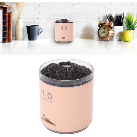 Diffuseur d'arômes Volcano avec flammes colorées, veilleuse, diffuseur de parfum grande capacité, humidificateur à flamme (rose) (1/5)