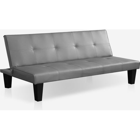 Canapé convertible 2 places ouverture clic clac design moderne similicuir Neluba Lux (1/5)