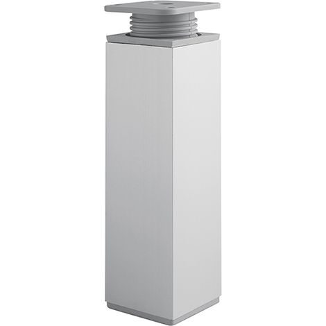Piede quadro regolabile in plastica L. 40 - H. 100 mm grigio alluminio