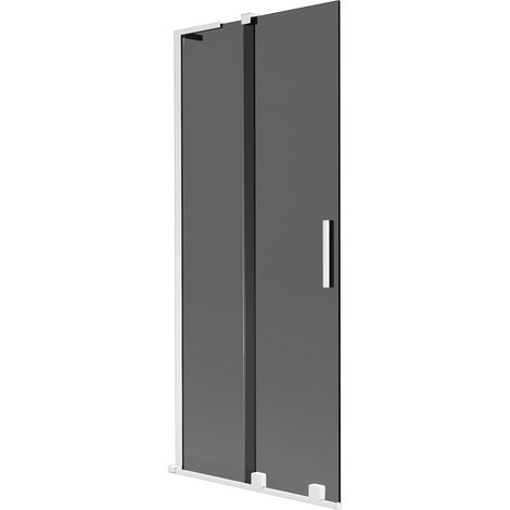 Mexen Velar L mampara de ducha 2 hojas correderas 80 x 150 cm, grafito, blanco - 896-080-003-41-20 (1/5)