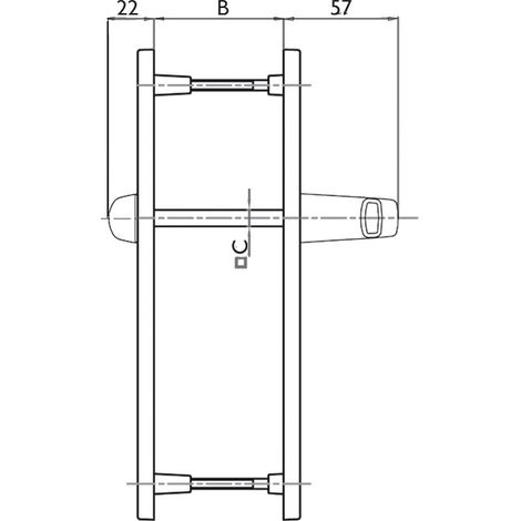 Kintech – Garniture eva-e saillie réduite sur plaques 24mm – Carré 8mm – Entraxe 92mm – Épaisseur porte 58-70mm – Finition blanc RAL9016