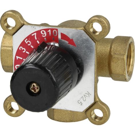 Vanne mélangeuse 3 voies Wipex laiton, F1/2'' - Ø15 - 2,5 Kvs