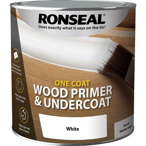 Ronseal One Coat Wood Primer and Undercoat - White - 2.5 Litre
