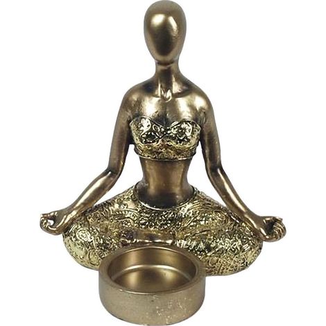Porte-bougie statuette yoga méditation