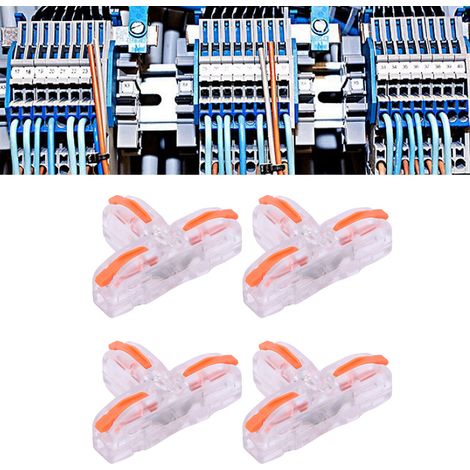 Lot de 20 borniers à connexion rapide de type T avec bouton-poussoir, connecteur parallèle SPL-T1 transparent (1/5)