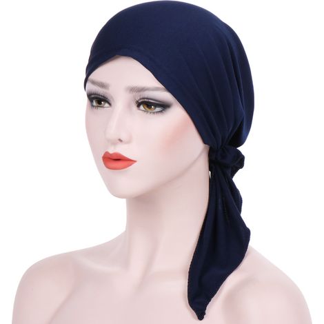 Headscarf - 100% Cotton Pre-Tied Snood Headcover - For Chemotherapy Hair Loss - One Size Fits Most (1/5)