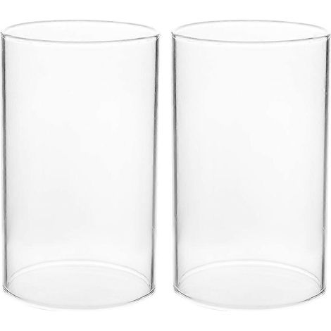 Lot de 2 couvercles de bougies en verre transparent, protections coupe-vent, accessoires pour bougies-10.00X9.00X9.00CM-Transparent Color (1/4)