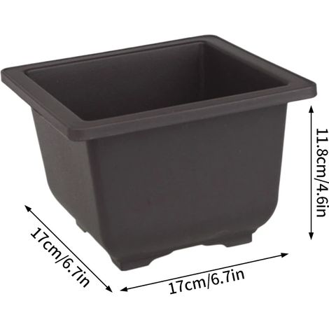 (A Square-M) Pot à bonsaï imitation pot de fleurs en argile violette, pot de fleurs en plastique, pot pour plantes succulentes, jardinière de jardin (1/4)