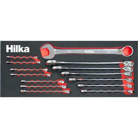 HILKA SPANNER SET 14PC OFFSET COMBINATION METRIC EVA FOAM TRAY 6-26MM 16101402