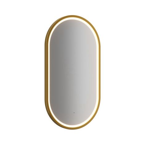 Miroir mural oval Led tactile - Cadre doré - L 90 cm x l 50 cm - Lustro Apollo 2 - Livraison gratuite