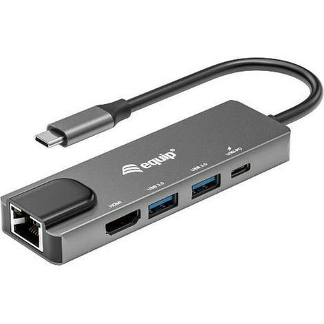 Equip Dock USB-C- HDMI,Gigabit LAN,2xUSB3.0,100WPD 0,25m