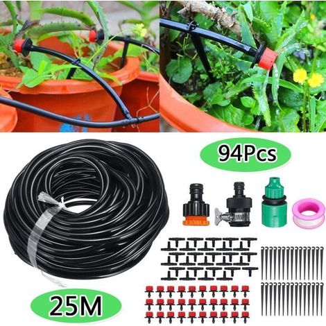 TEMPSA DIY jardinage Kit Système D\'irrigation -Programmateur d\'arrosage automatique Goutte À Goutte Jardin 25 M (1/4)
