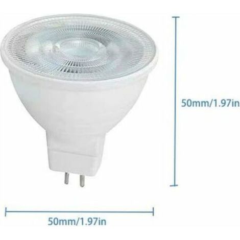 Lot de 12 ampoules LED MR16 5W GU5.3, équivalent halogène, blanc froid 6000K, 500 lumens, AC/DC 12V (1/4)