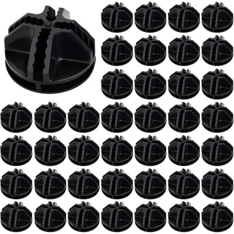40pcs Fils Cube Plastique ABS Connecteur Cube de Rangement Blanc Raccord Meuble de Rangement Raccord Meuble de Rangement Cube de Fil Modulaire Cube en Grille pour Étagère Casier de Rangement(Noir) (1/5)