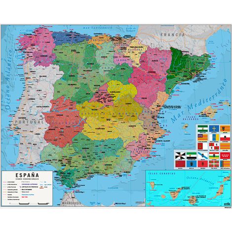 Grupo Erik Editores MPGE0219 - Mini póster mapa de España, 40 x 50 cm