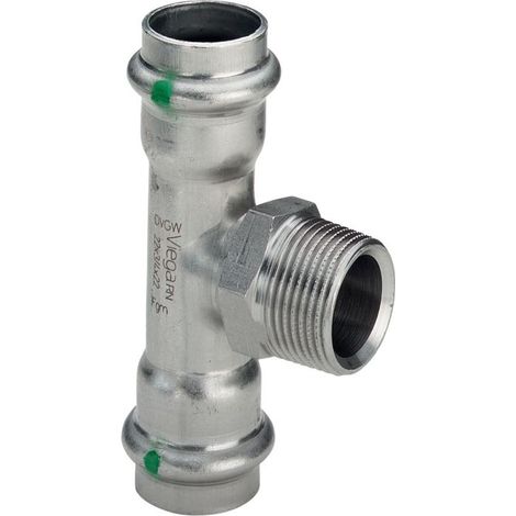 Viega Sanpress Inox-Té, d1 28, R 3/4, d2 28 acier inoxydable Modèle 2317.1, 445997
