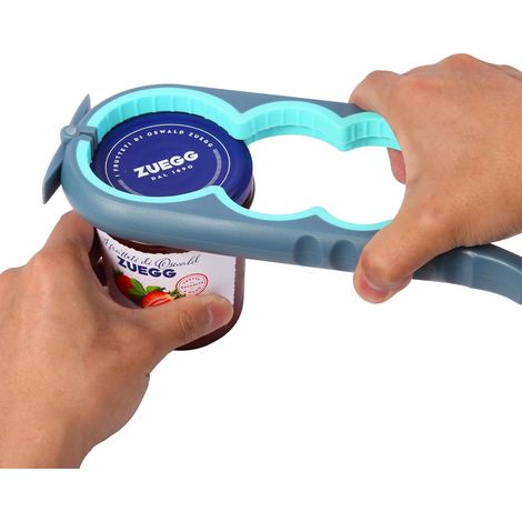 Ouvre-boîte pour personnes ayant une faible force dans les mains, pour ouvrir les boîtes récalcitrantes (modèle bleu et gris) (1/5)