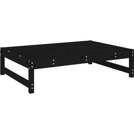 Tabouret de jardin 120 x 80 cm, en pin massif noir (1/5)