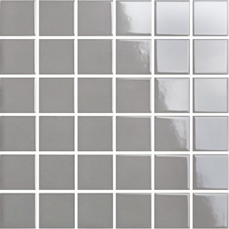 Mosaïque de grès cérame PICCOLO VELVET 5x5cm (finition brillante) -  Titanium grey - -  306 - Titanium grey - boîte de 0.93 m2