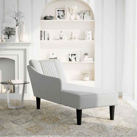 Fauteuil de Salon,Chaise,Fauteuil long avec accoudoir droit gris nuage tissu CFW891166 (1/5)