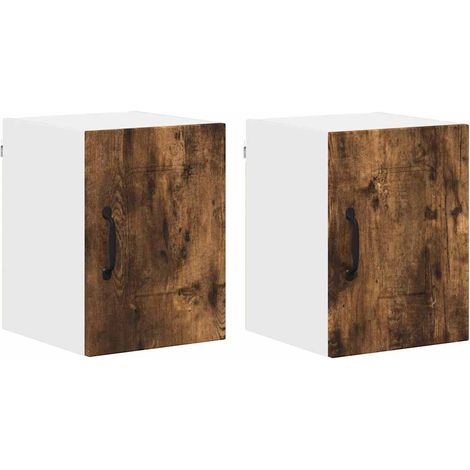 Meuble mural de cuisine,Armoire de cuisine 2 pcs Chêne fumé 30 x 31 x 40 cm CFW73468 (1/5)