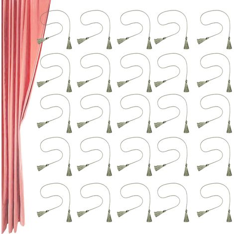 Cordón Para Cortinas Con Borla - Poliéster - 49 Cm - Decoración De Ventanas Para Hogar Y Oficina - 30 Unidades (1/5)