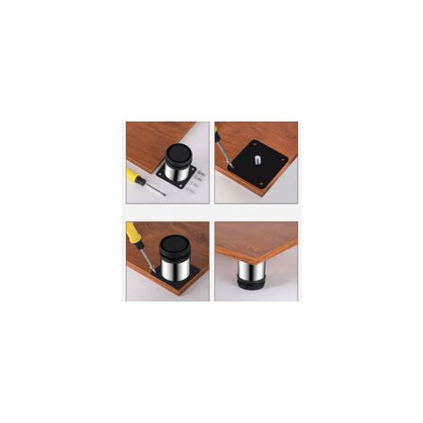 4 patas ajustables para muebles, patas de mesa de acero inoxidable con tornillos - 50 cm - Crezuo