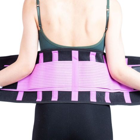 Ceinture lombaire de soutien dorsal pour douleurs lombaires – ajustable, respirant, taille unique – noir