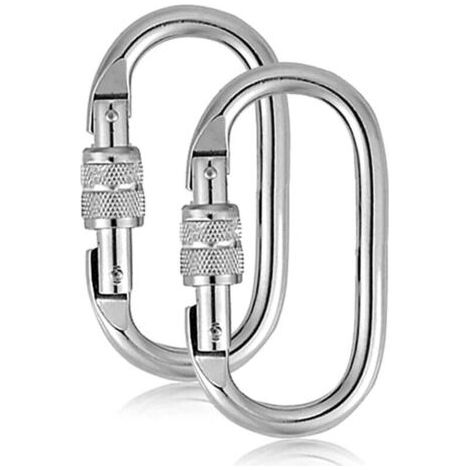 BUNTHAUS PA Stück Kletterkarabiner 25 kN, Edelstahl-O-Ring-Verschlusskarabiner mit Schraubverschluss zum Klettern, Abseilen, Hängematten, Hundeleine, Flasche (1/4)