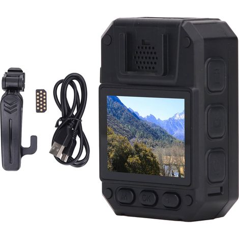 Caméra corporelle mini caméra vidéo portable avec écran 2 pouces, vision nocturne infrarouge, enregistreur pour agents de circulation. (1/5)