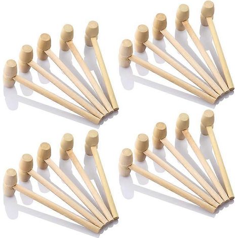 Set mit 20 Holzhämmern, Schokoladenhämmern, Mehrzweckhämmern aus Massivholz (1/5)