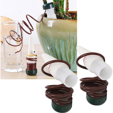 Lot de 2 piquets d'arrosage automatique pour plantes à goutte à goutte (1/5)