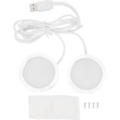 Projecteur LED rond à double tête, Mini lampe d'intérieur Ultra mince 5V USB sous le comptoir, affichage de bijoux, modèle d'éclairage (1/5)