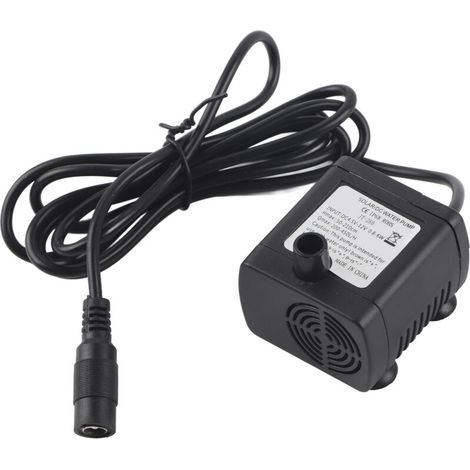 Bomba de agua sumergible solar DC12V – Caudal 420 L/H – Altura máxima de impulsión 2 m – Impermeabilidad IP68 para fuentes y estanques -Crezuo