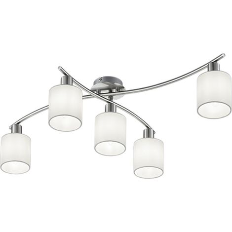 Garda Niquel Plafón 5 Pantallas Tela Blanca L75 cm Trio Lighting (1/3)