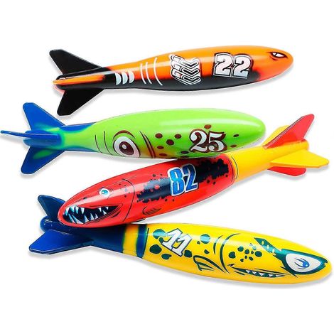 Lot de 4 jouets de plongée Torpedo Bandits pour piscine et plongée sous-marine (1/5)
