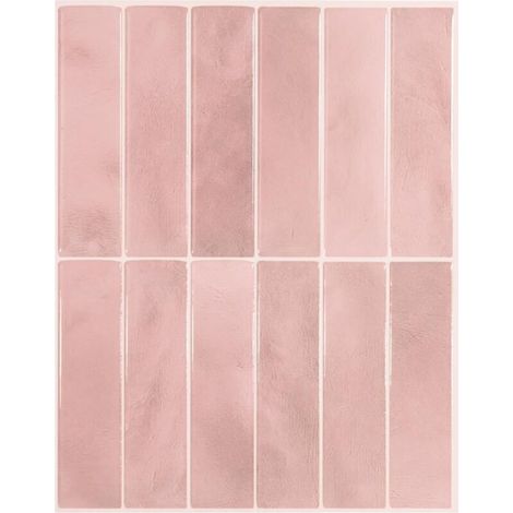 3D epoxy wall stickers, pink, 22.9 x 29 cm, 5 sheets, self-adhesive PU stickers for kitchen and bathroom tiles.