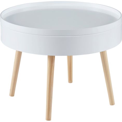 Mesa de centro con tapa extraíble 45 x 60 cm blanco 030008427