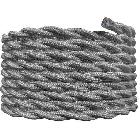 Câble électrique torsadé gris, long. 3m, diam. 6.2mm - Tibelec (1/5)