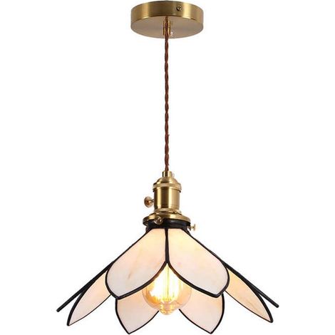 Lampada a sospensione minimalista in stile Tiffany, beige/crema, 30 cm, prodotto Belle's (1/5)