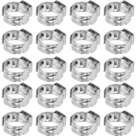 Lot de 20 colliers de serrage pour tuyaux, améliorant la résistance à la corrosion. Collier de serrage à double fil réglable pour tuyaux industriels de 11,3 à 13,8 mm. (1/5)