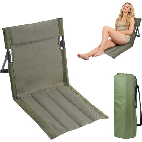 Beach Mat with Backrest, Foldable Beach Chair, Portable Folding Cushion for Beach, Picnic, Fishing, Camping, Outdoor Concerts (1/5)
