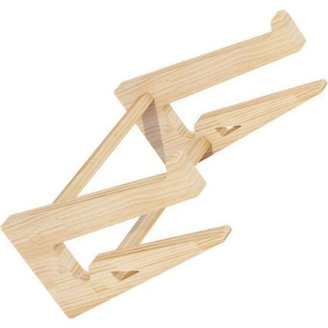 Support Bois pour Ordinateur Portable Ergonomique Surélevé, Réhausseur D'écran en Bois Naturel pour Bureau, Réduit la Fatigue Oculaire, pour Usage Quotidien en Café (1/5)