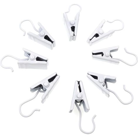 MINKUROW 100 Clip Per Tende In Acciaio Inossidabile Bianco Per Decorazioni Per La Casa, Foto, Artigianato E Attività All'aperto Al Coperto (1/5)