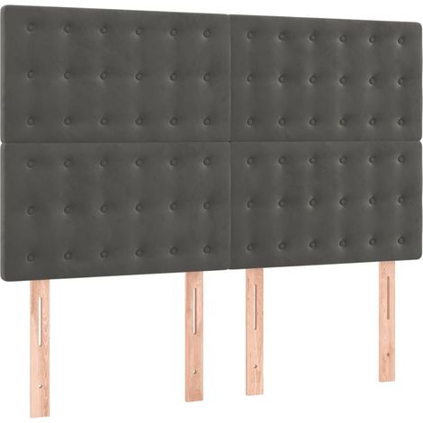 Maison Exclusive - Cabecero gris oscuro 144x5x118/128 cm terciope (1/5)