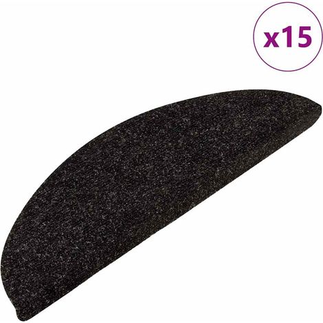 Stair Mats Self-adhesive 15 pcs 56x17x3 cm Anthracite vidaXL