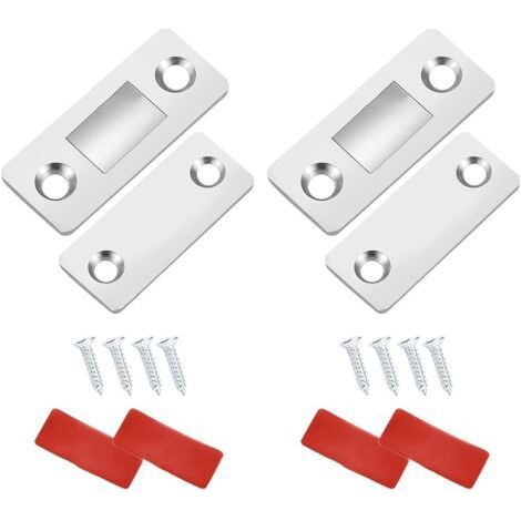 Cabinet Door Magnet, Magnetic Latch Cabinet Door Closer (Silver) (1/5)