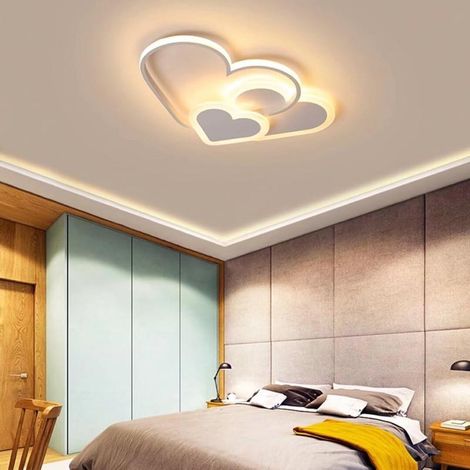 Plafonnier LED en forme de cœur, 30 W, blanc chaud, pour chambre d'enfant ou de bébé. (1/5)